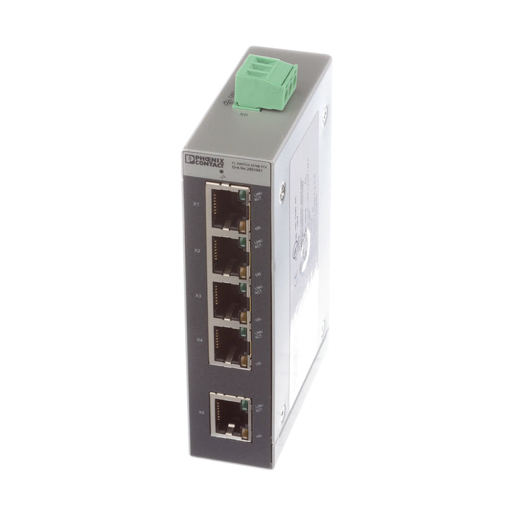 2891001 | PHOENIX CONTACT Industrial Ethernet Switch, 5 Port, Unmanaged, 24 VDC, FL Switch SFNB Series