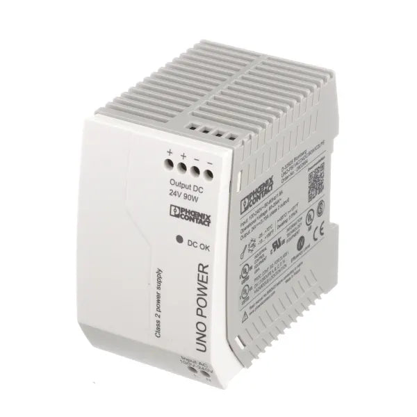 2902994 | PHOENIX CONTACT Power Supply,AC-DC,DIN Rail,Single Phase,24VDC/90 W,UNO-PS/1AC/24DC/90W/C2LPS