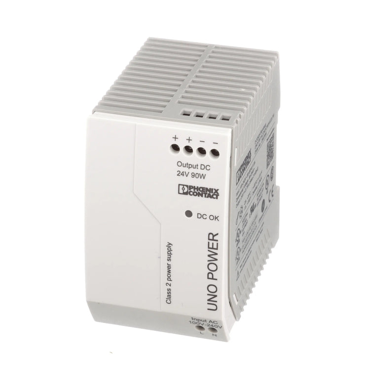 2902994 | PHOENIX CONTACT Power Supply,AC-DC,DIN Rail,Single Phase,24VDC/90 W,UNO-PS/1AC/24DC/90W/C2LPS