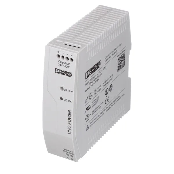 2904376 | PHOENIX CONTACT Power Supply, AC-DC, UNO, Primary Switched, UNO-PS/1AC/24DC/150W
