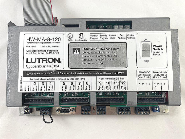 HW-MA-8-120 | Lutron HomeWorks Lighting Processor with CCO Output Support, 120V Panel Mount