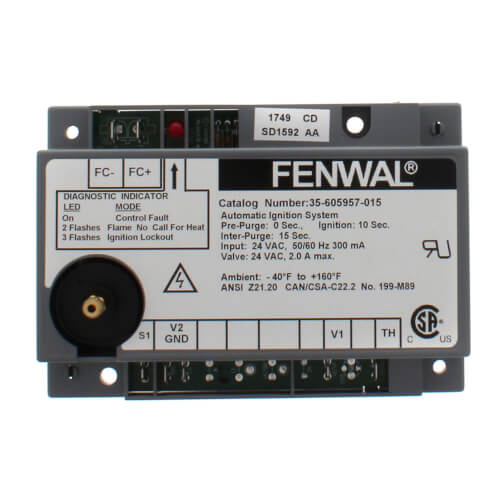 35-605957-015 | Fenwal 24 VAC Direct Spark Ignition Control (JCI G76x Replacement)