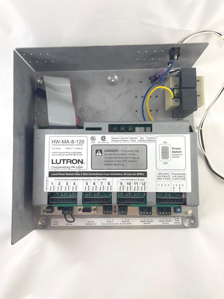 HW-MA-8-120 | Lutron HomeWorks Lighting Processor with CCO Output Support, 120V Panel Mount