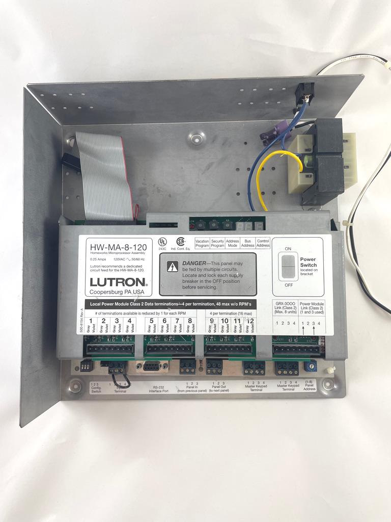 HW-MA-8-120 | Lutron HomeWorks Lighting Processor with CCO Output Support, 120V Panel Mount
