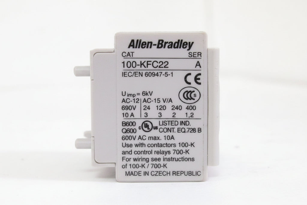 Allen-Bradley 100-KFC22 Front-Mount Auxiliary Contact 2NO 2NC
