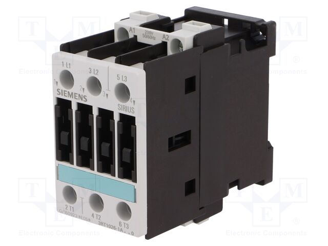 3RT1026-1AL20 | Siemens SIRIUS S0 Motor Contactor 11 kW, 25 A, 230 V AC Coil, 3-Pole