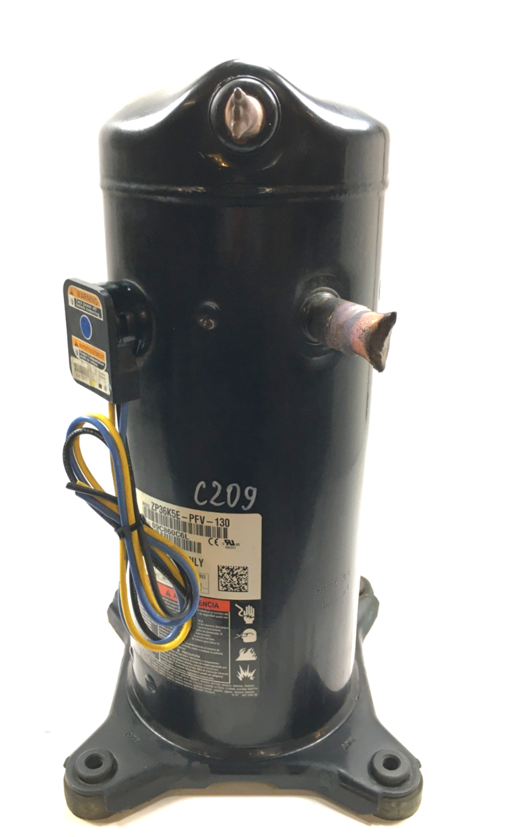 ZP36K5E-PFV-130 | Copeland 3 Ton Scroll Compressor 208–230V 1PH 34,500 BTU R410A