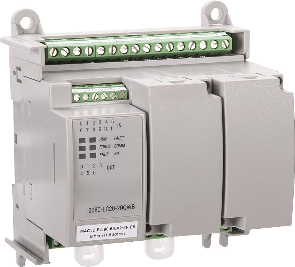 2080-LC20-20QWB | Allen-Bradley Micro820 Controller, 12-In/8-Out