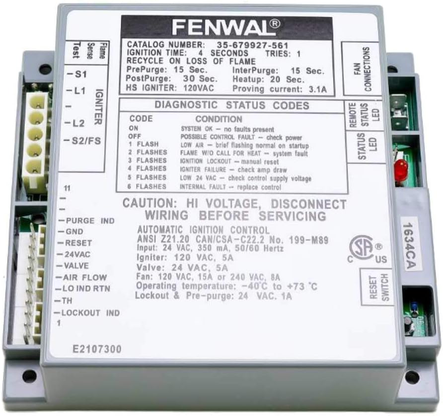35-679927-561 | Fenwal 24 VAC Hot Surface Ignition Module with Blower Relay (Fenwal OEM)
