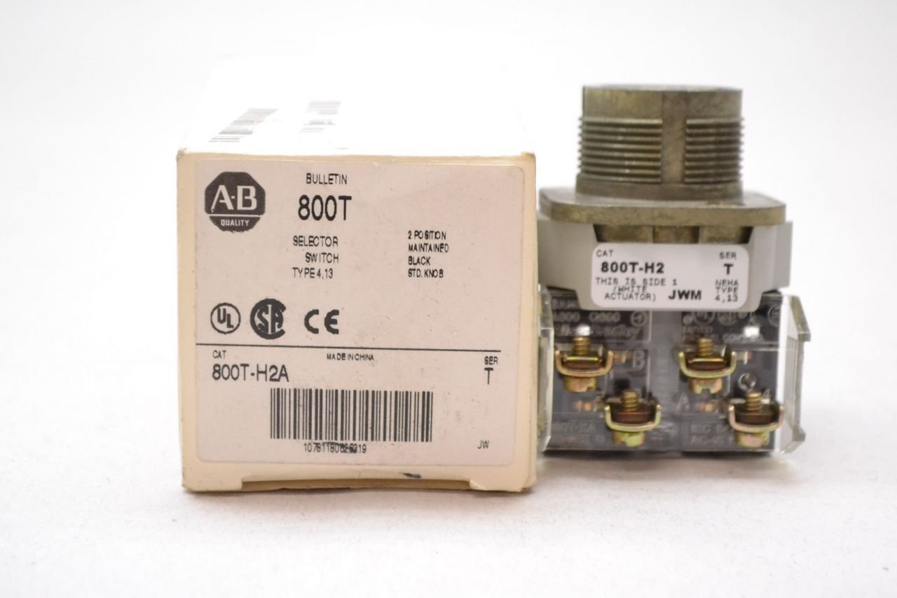 800T-H2 | Allen-Bradley 30.5mm Type 4/13 2 Pos Sel. Switch-Non-Illum