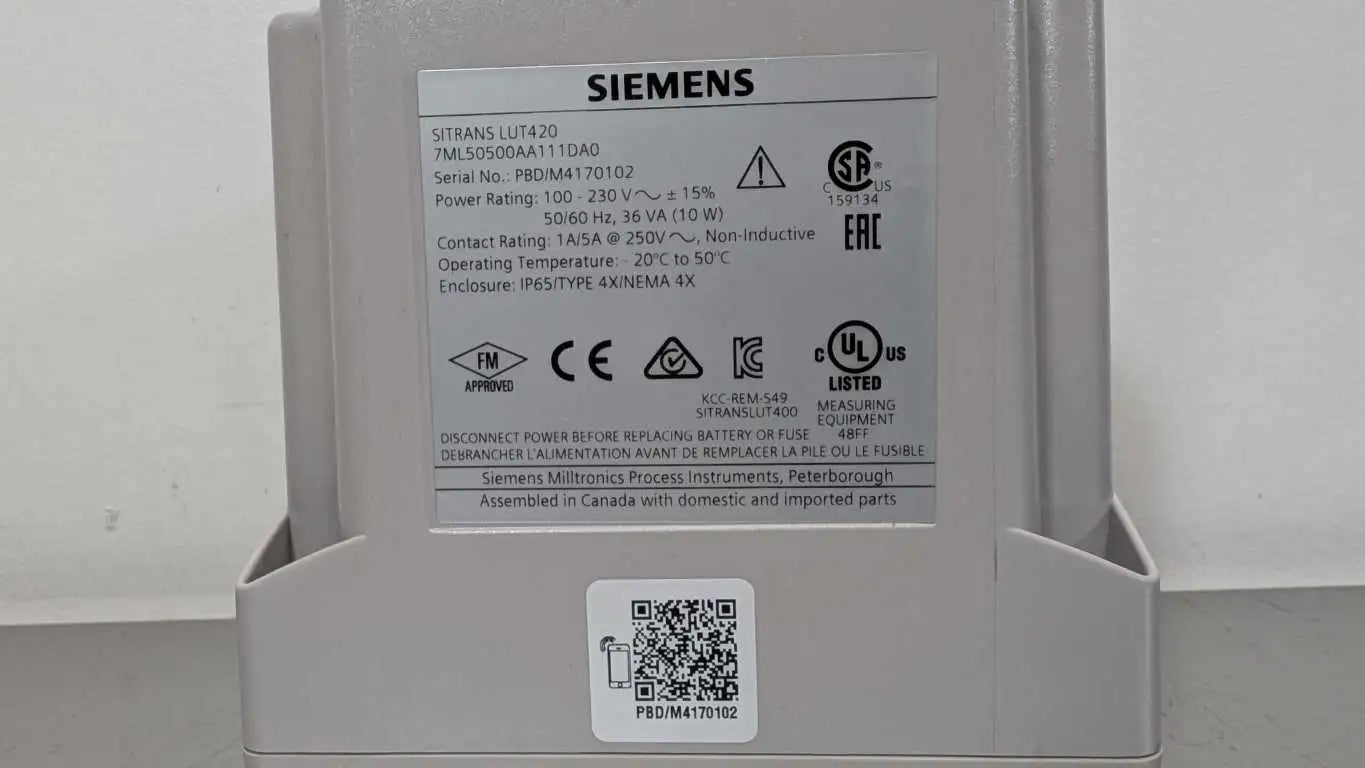 Siemens SITRANS Probe LU 7ML50500AA111DA0 Ultrasonic Level Transmitter HART