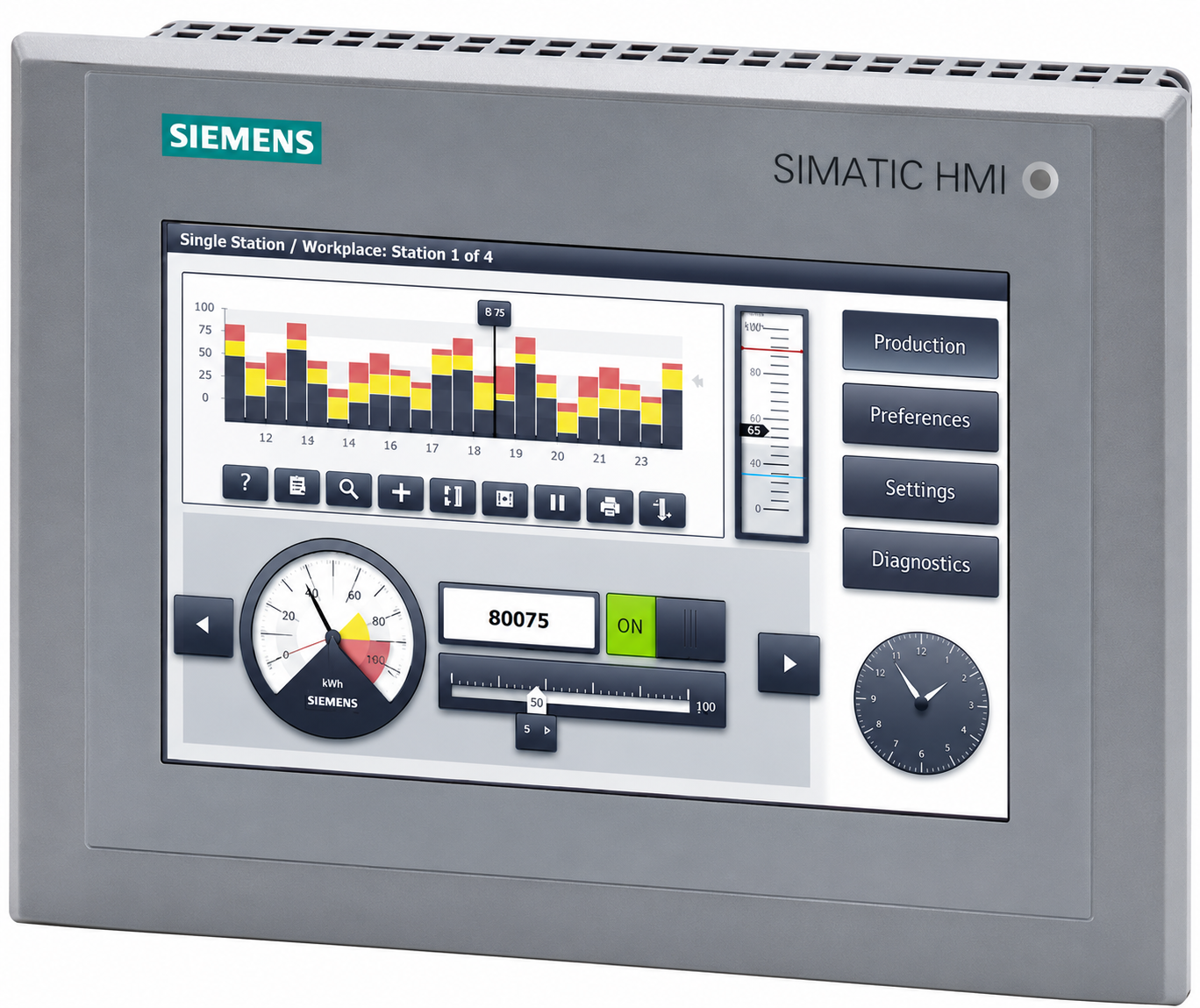 Siemens 6AV2124-0GC13-0AX0 SIMATIC TP700 Comfort 7-Inch HMI Touch Panel with PROFINET and MPI/PROFIBUS DP