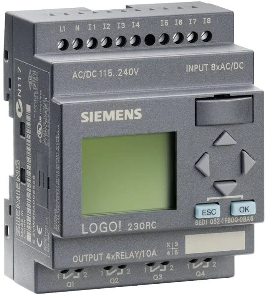 6ED1052-1FB00-0BA6 | SIEMENS LOGO! 230RC Logic Module, 8DI/4DO Relay, 200 Blocks