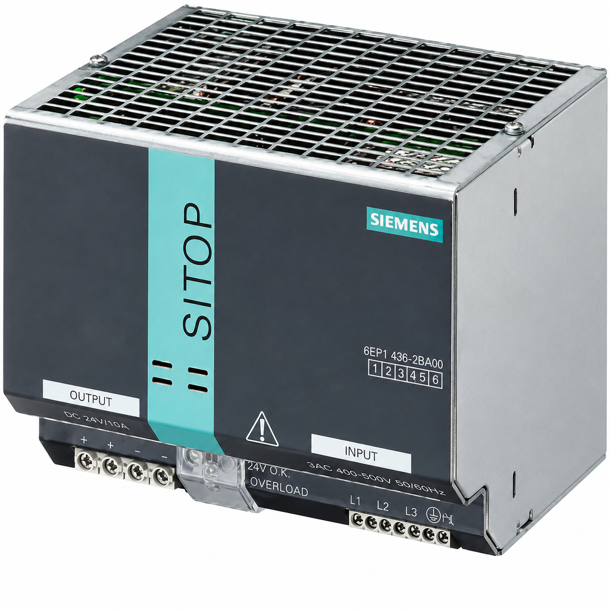 Siemens 6EP1436-3BA00 SITOP Modular 20A 24VDC Power Supply for 3-Phase 400–500 VAC Systems