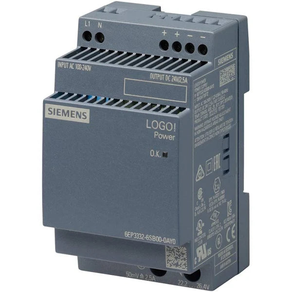 6EP3332-6SB00-0AY0 | Siemens LOGO!Power Power Supply 120-230VAC In 2.5A/24VDC Out