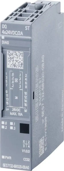 6ES7132-6BD20-0BA0 | Siemens Digital Output Module, 4 Output, 24 VDC
