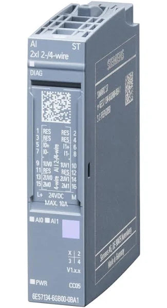 6ES7134-6GB00-0BA1 | SIEMENS SIMATIC ET 200SP, Analog input module, AI 2xI 2-/4-wire Standard, Module diagnostics, 16 bit
