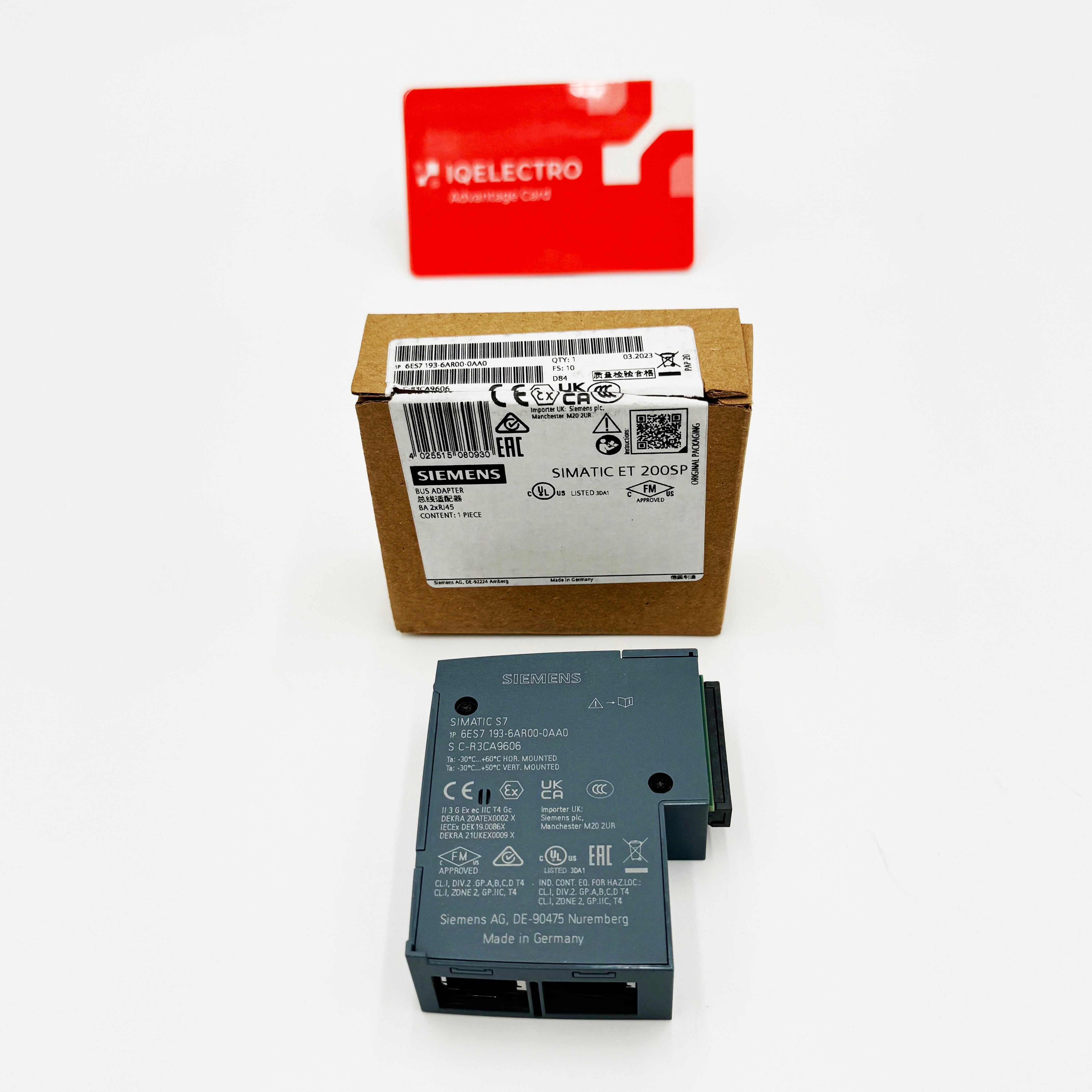 6ES7193-6AR00-0AA0 | SIEMENS SIMATIC BA 2 x RJ45 Bus Adapter,2 x RJ45 Sockets