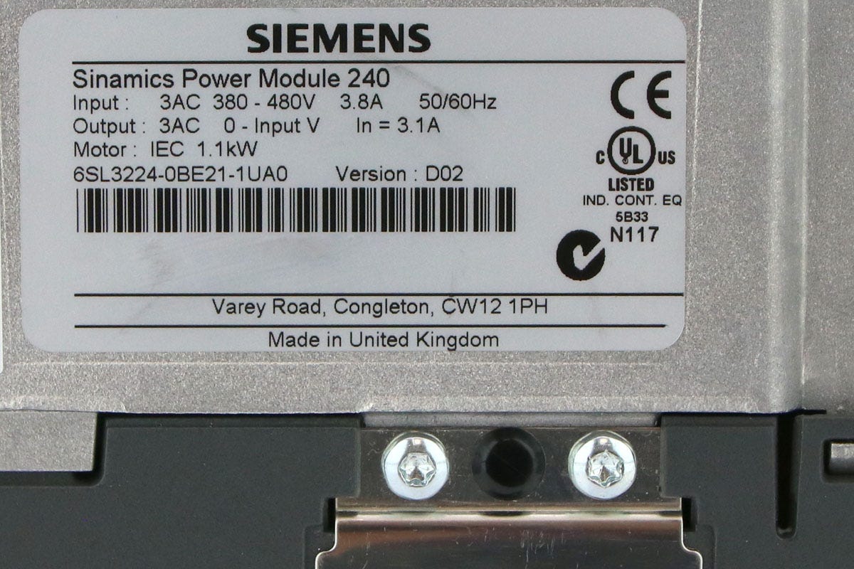 6SL3224-0BE21-1UA0 | Siemens Sinamics G120 Power Module