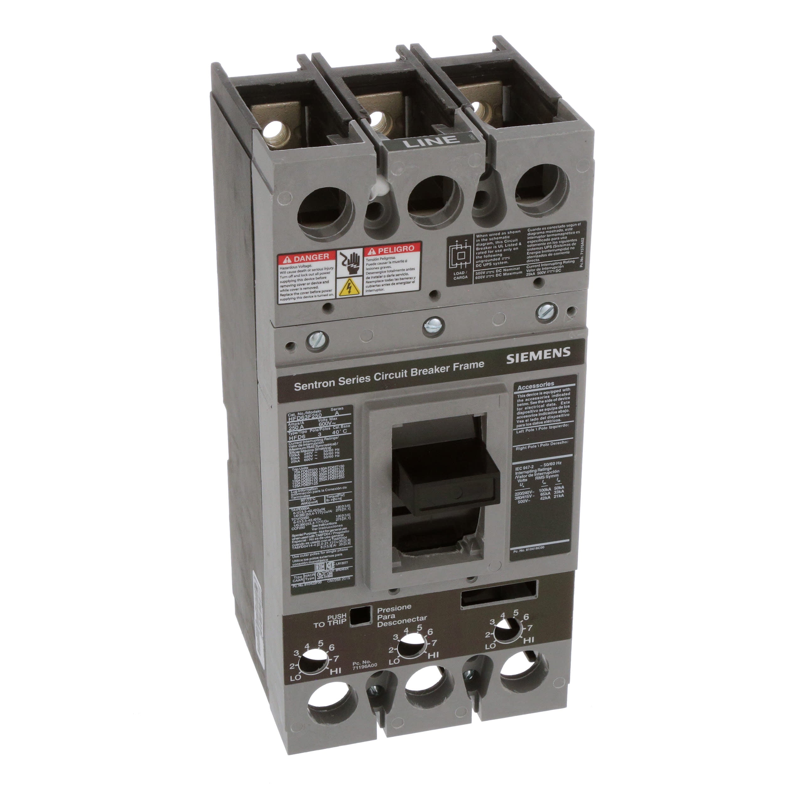 HFD63F250 | Siemens Circuit Breaker Frame