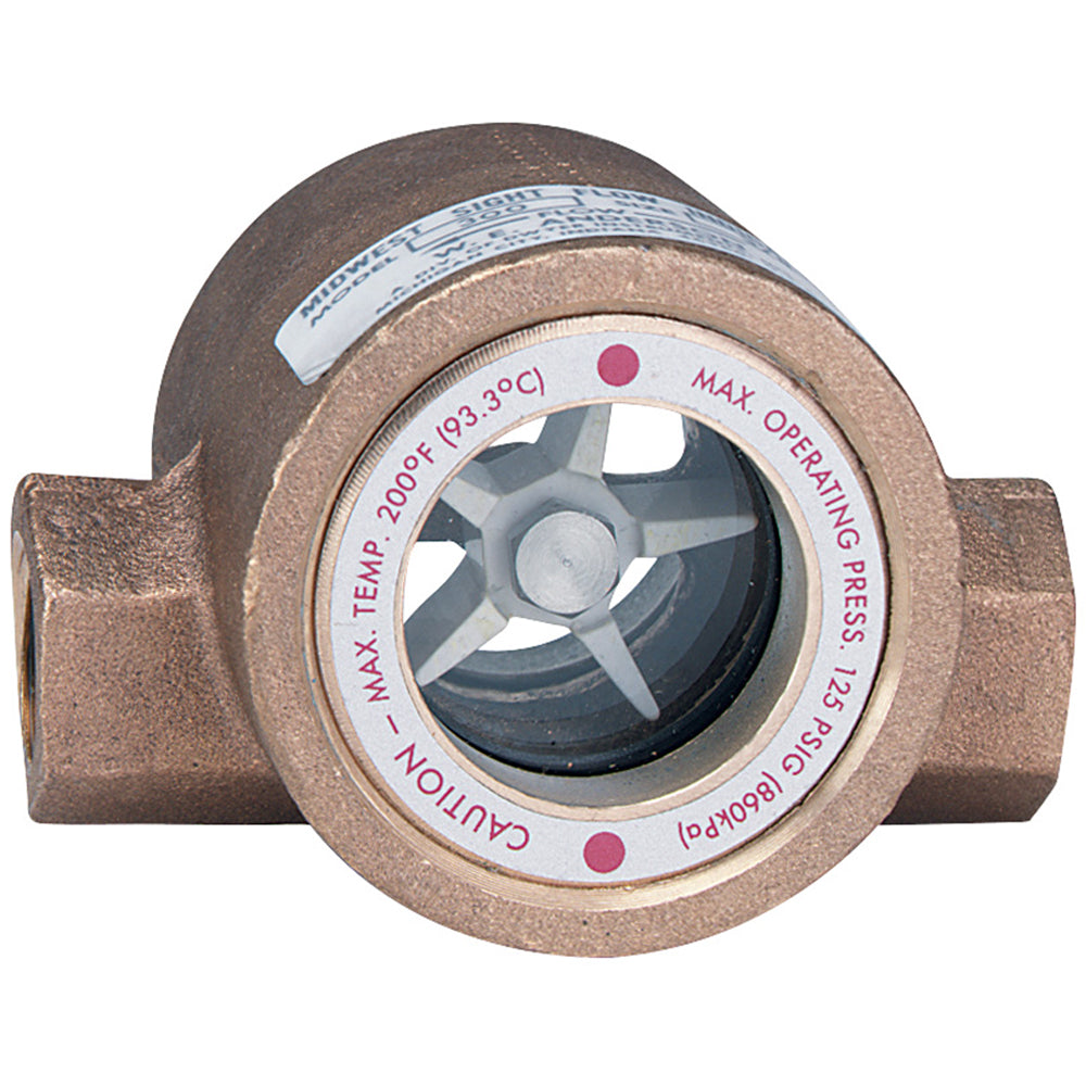 Dwyer SFI-100-1-1/2 Bronze Sight Flow Indicator with Impeller