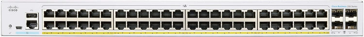 Cisco CBS250-48PP-4G 48-Port PoE+ Smart Managed Layer 3 Ethernet Switch with 4 SFP Uplinks