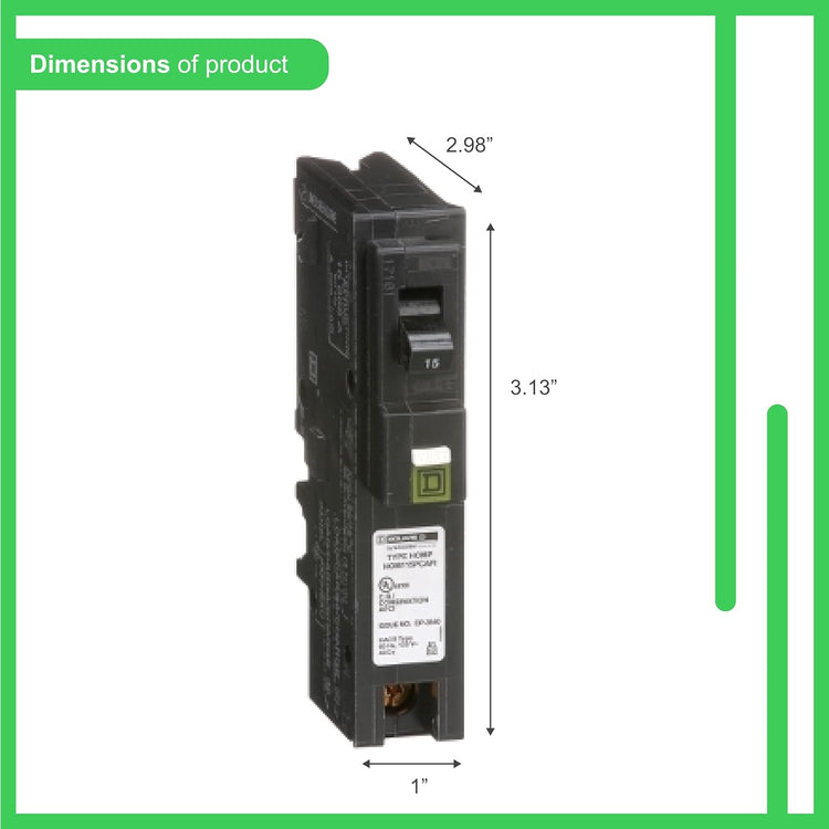 HOM115PCAFIC | Square D Homeline 15A 1-Pole Plug-On Neutral CAFCI Circuit Breaker
