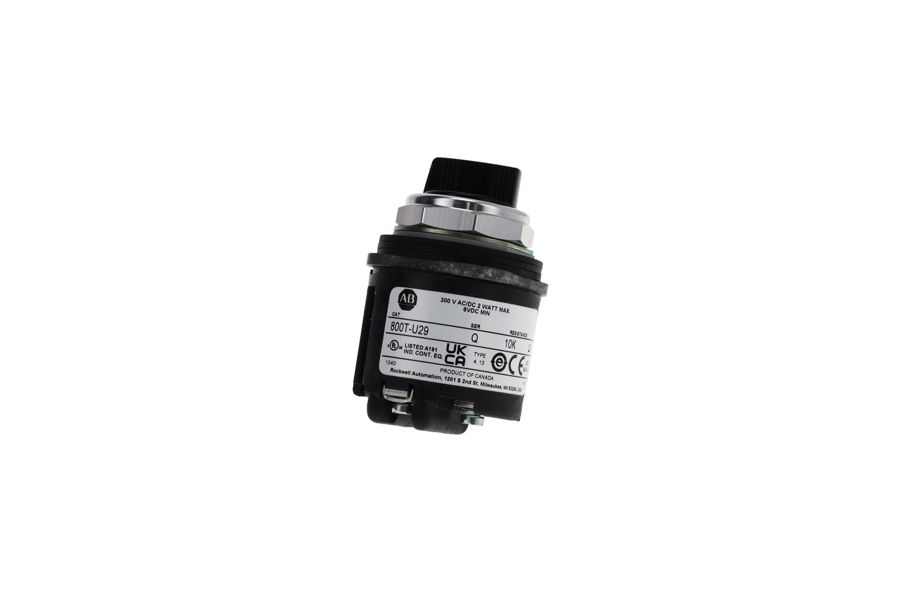 800T-U29 | Allen-Bradley 30.5mm Potentiometer 10000 Ohms Resistive Element