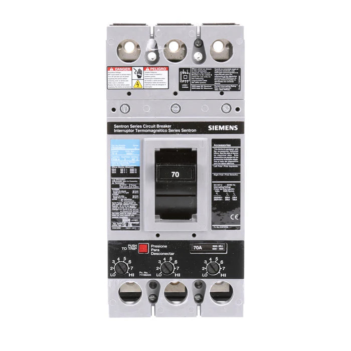 FXD63B070 | Siemens Sentron Series Circuit Breaker 70A 3-Pole 600V FD Frame