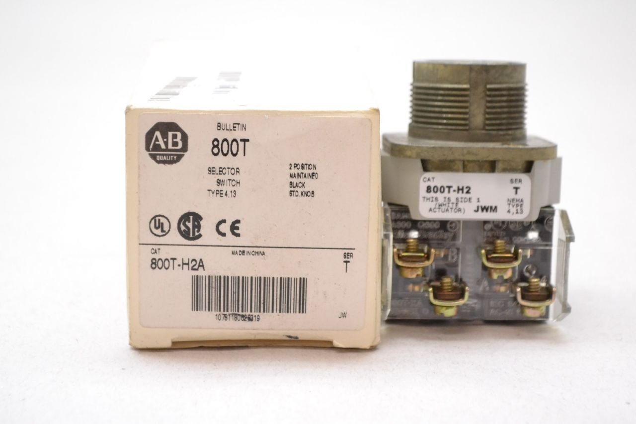 800T-H2  | Allen-Bradley 30.5mm Type 4/13 2 Pos Sel. Switch-Non-Illum