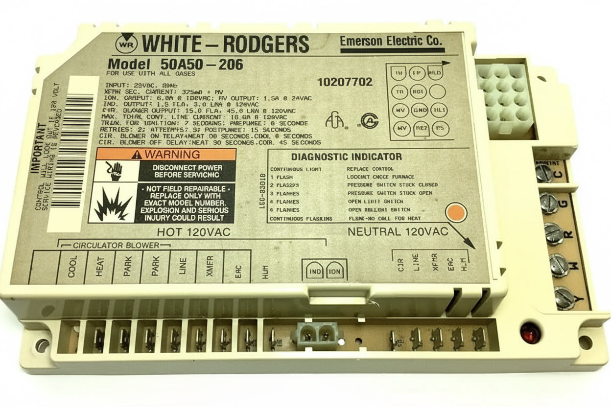 White-Rodgers 50A50-206 Integrated Furnace Control Board 24 VAC