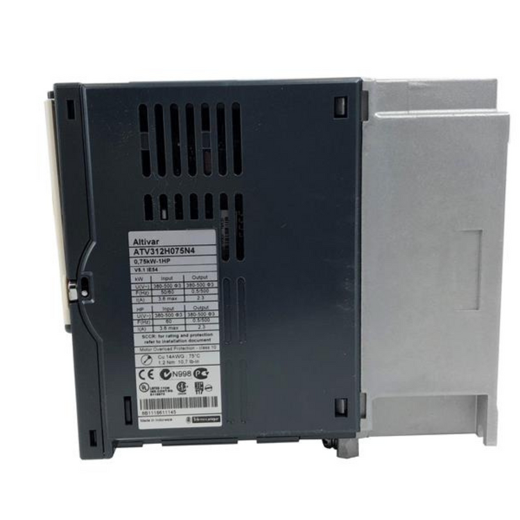 ATV312H075N4 | Schneider Electric Drive, 3-Phase, 480VAC, 2.3A, 1HP, 0.75kW, IP20, Altivar 312