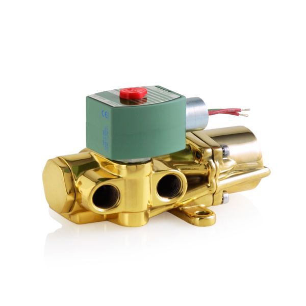 ASCO 8344G070 RedHat II Four-Way Brass Solenoid Valve for Industrial Fluid Control Applications