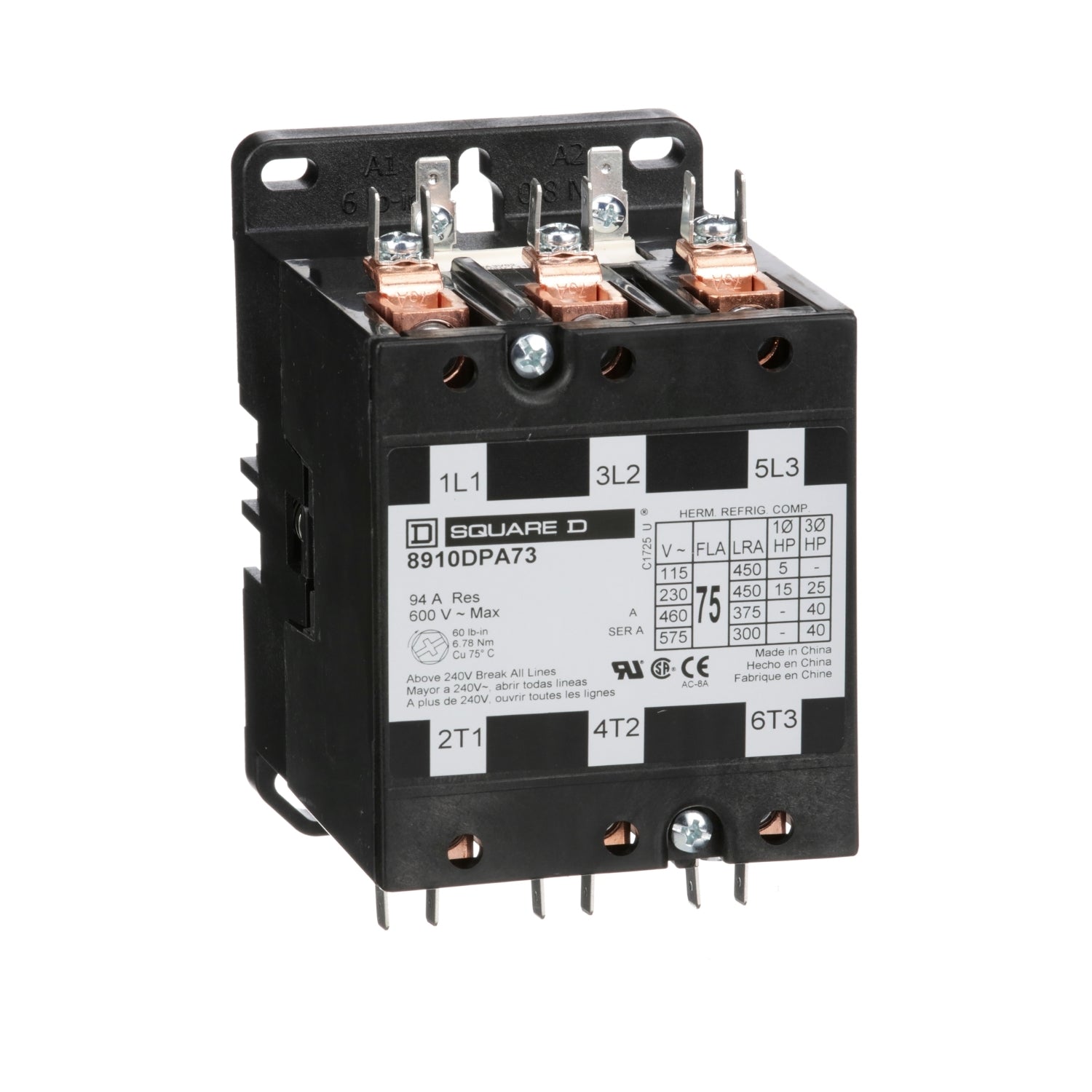 8910DPA73V02 | Schneider Electric Contactor, Definite Purpose