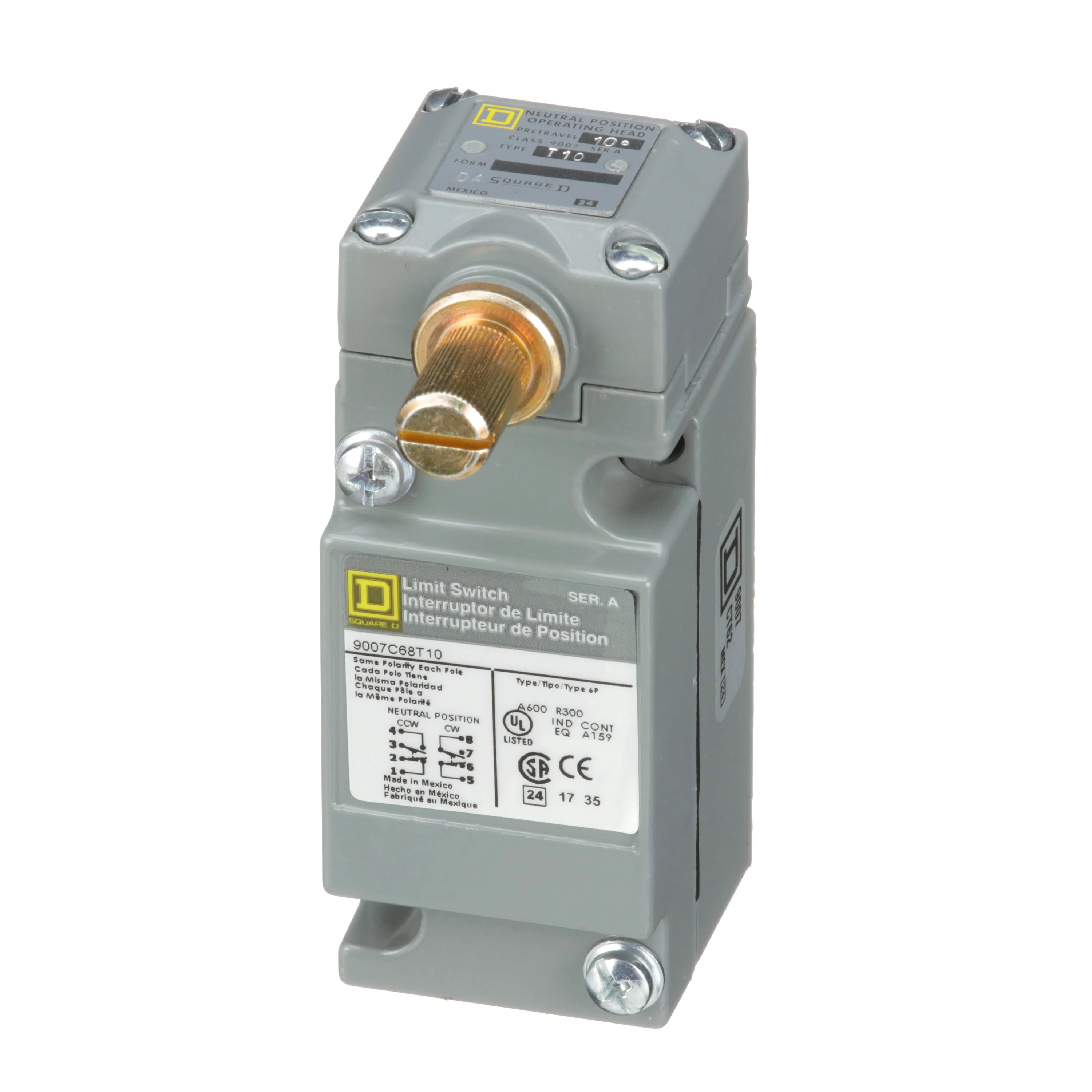 9007C68T10 | Schneider Electric Heavy Duty Rotary Limit Switch Snap Action 2NC-2NO, 9007C Series