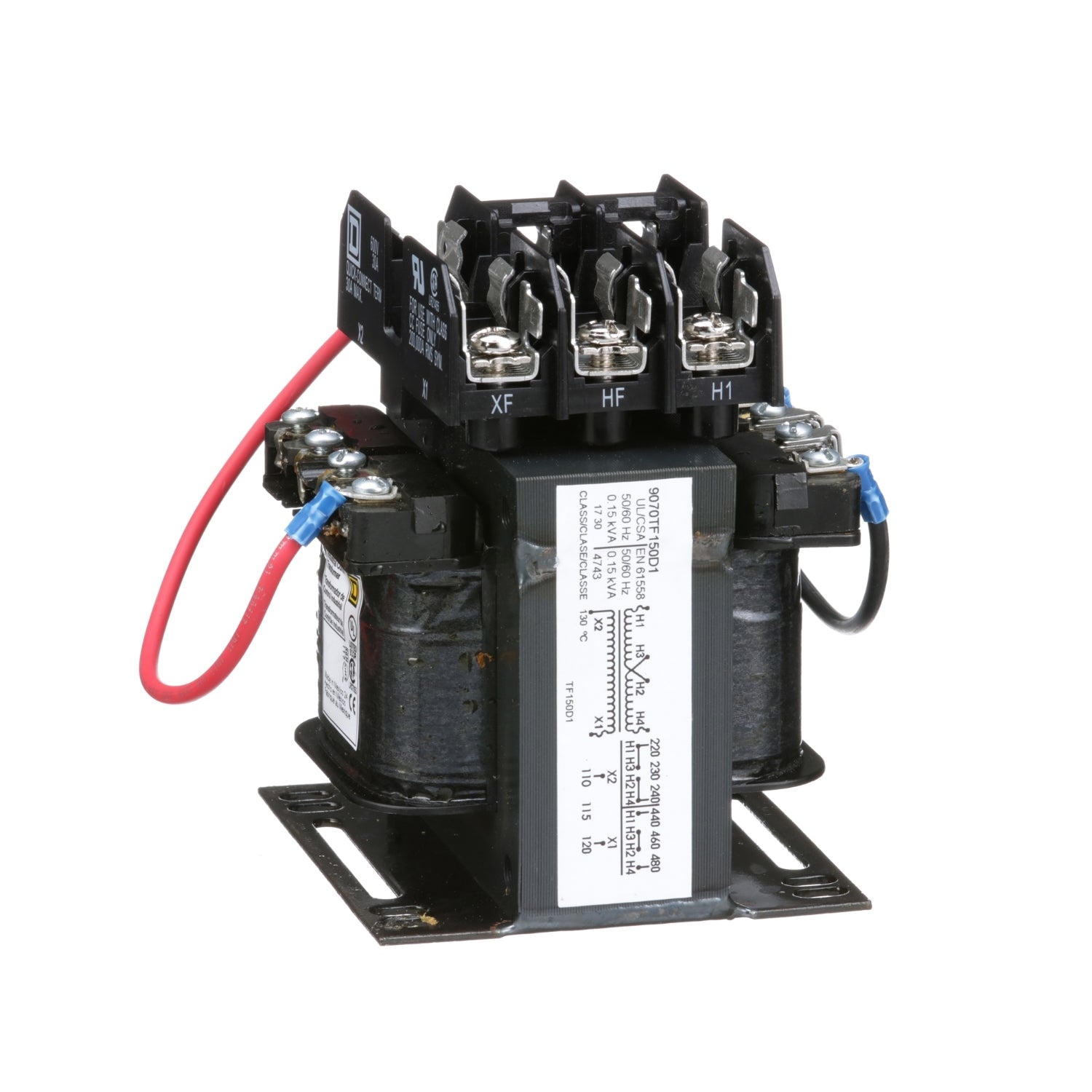 9070TF150D1 | Schneider Electric Industrial control transformer, Type TF, 1 phase, 150VA, 240x480V primary, 120V secondary, 50/60Hz