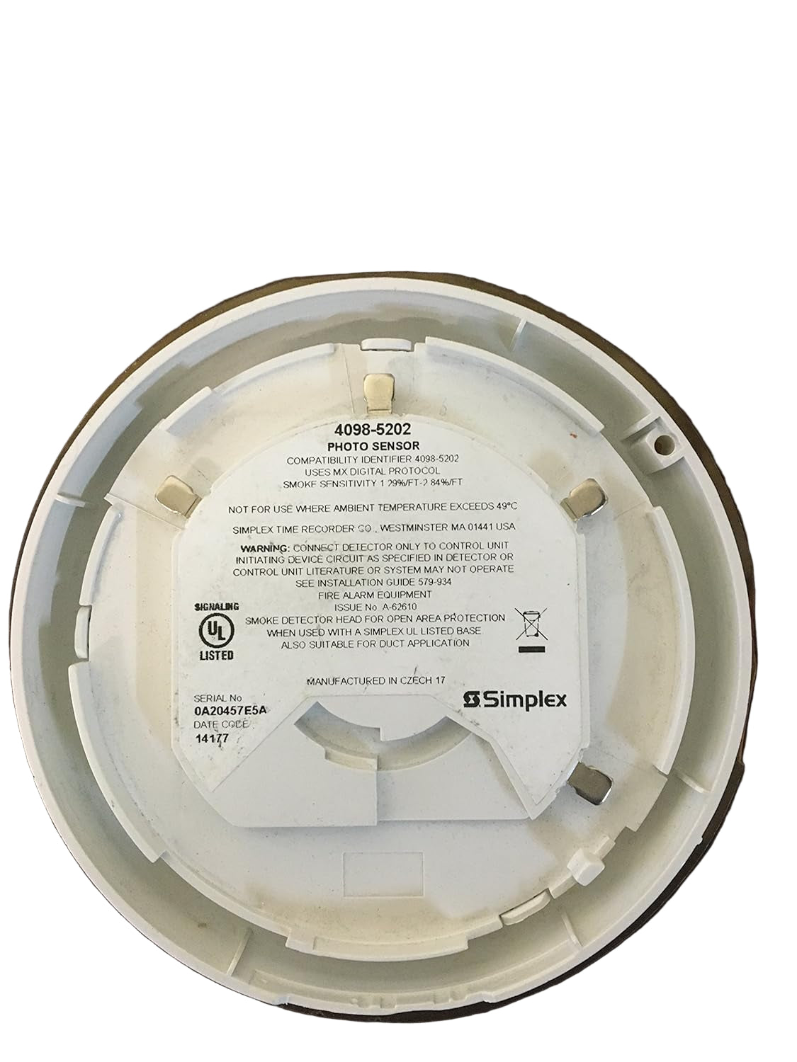 4098-5202 | Simplex Photoelectric Smoke Sensor with MX Technology