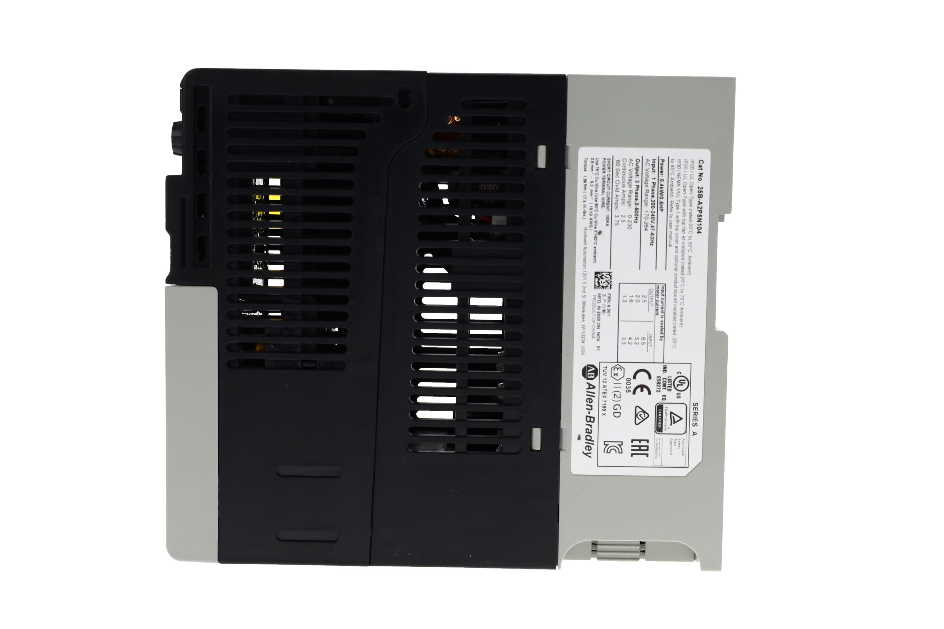 25B-A2P5N104 | Allen-Bradley PowerFlex 525 AC Drive 240V AC 1 Phase