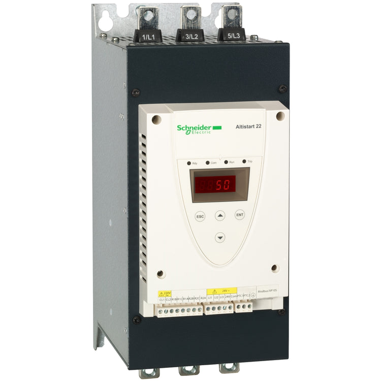ATS22C11S6U | Schneider Electric | Soft starter for asynchronous motor, Altistart 22, control 110V, 208 to 575V, 30 to 100hp