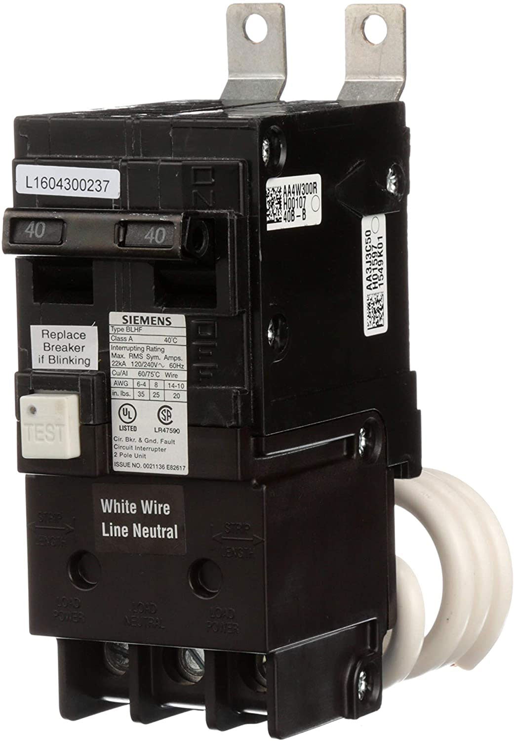 BF220AH | Siemens 20A 2-Pole 120/240VAC Ground Fault Molded Case Circuit Breaker