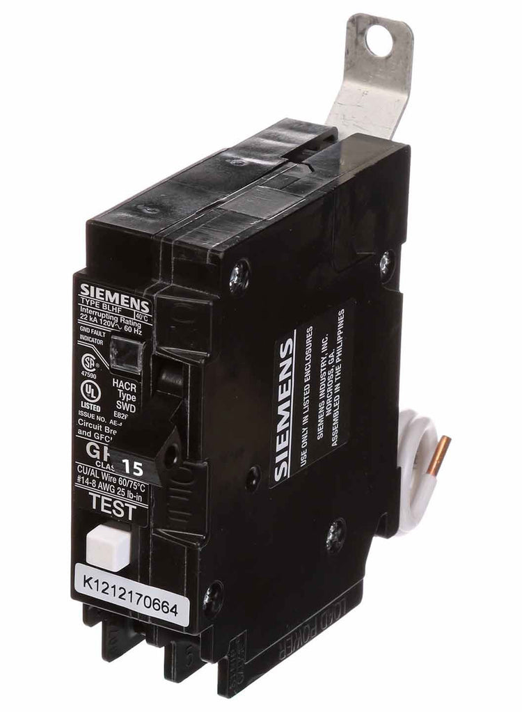 BF115AH | Siemens 15A 1-Pole 120V BL Series Molded Case Circuit Breaker with GFCI