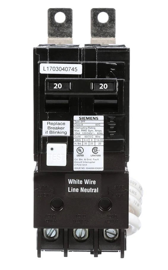 BF220A | Siemens 20 Amp GFCI Circuit Breaker