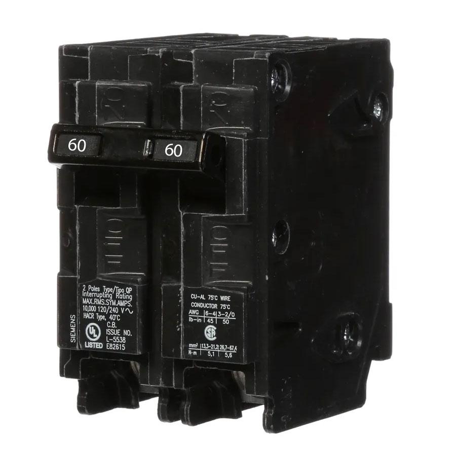 Q260H | Siemens 60A 2-Pole 240V Molded Case Circuit Breaker 22kA Plug-In