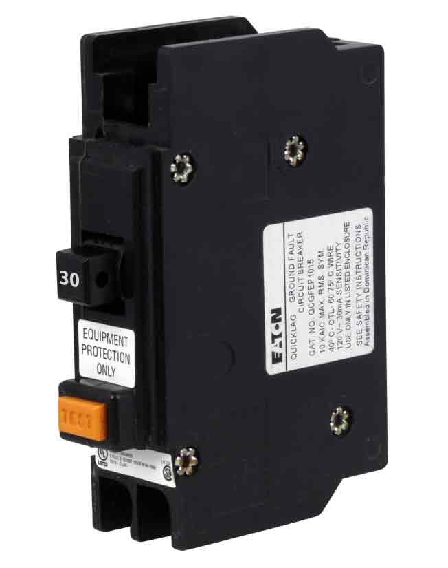 QCGFEP1030 | Eaton 30A 1-Pole 120V Ground Fault Circuit Breaker (QCGF Series)