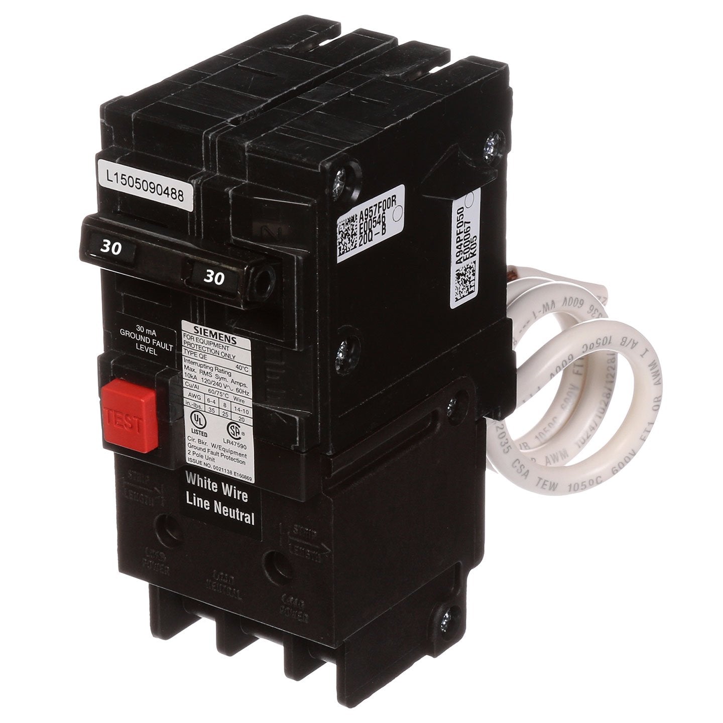 QE230 | Siemens Type QE GFEP Circuit Breaker 30A 2-Pole 120/240V 30 mA