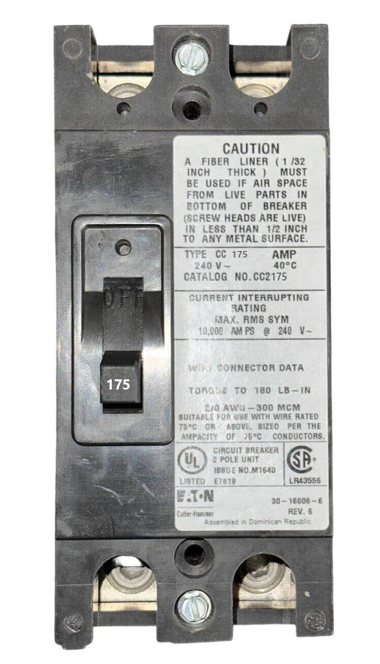 CC2175 | Eaton 2 Pole Circuit Breaker