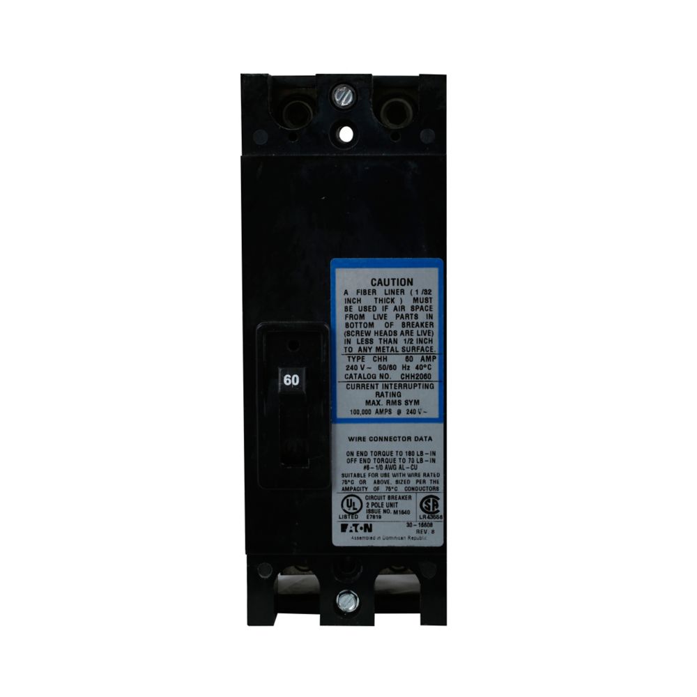 CHH2150 | Eaton 150A 2-Pole 240V CHH Series Bolt-On Thermal Magnetic Molded Case Circuit Breaker