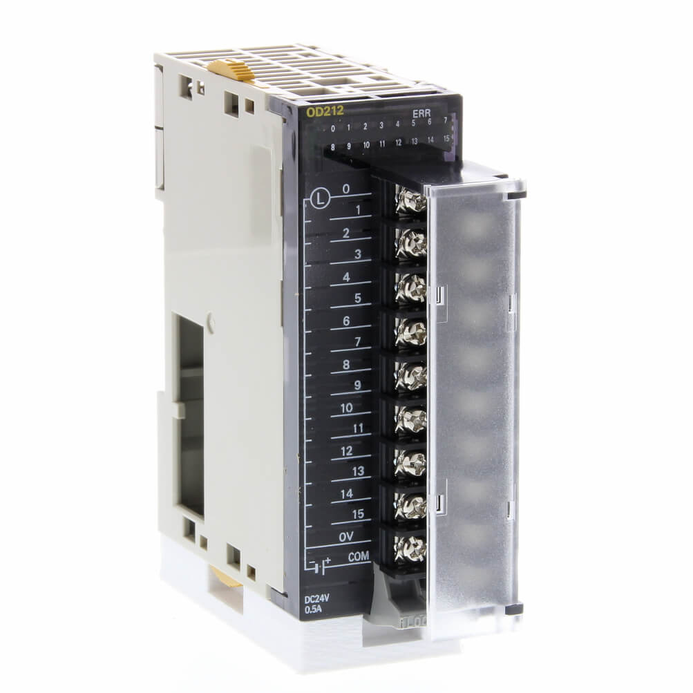 CJ1W-OD211 | Omron Digital output unit, 16 x transistor outputs, NPN, 0.5 A, 12 to 24 VDC, screw terminal