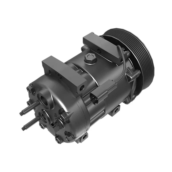 Caterpillar 568-5480 24V R134a Heavy-Duty Refrigerant HVAC Compressor with Sealed Clutch