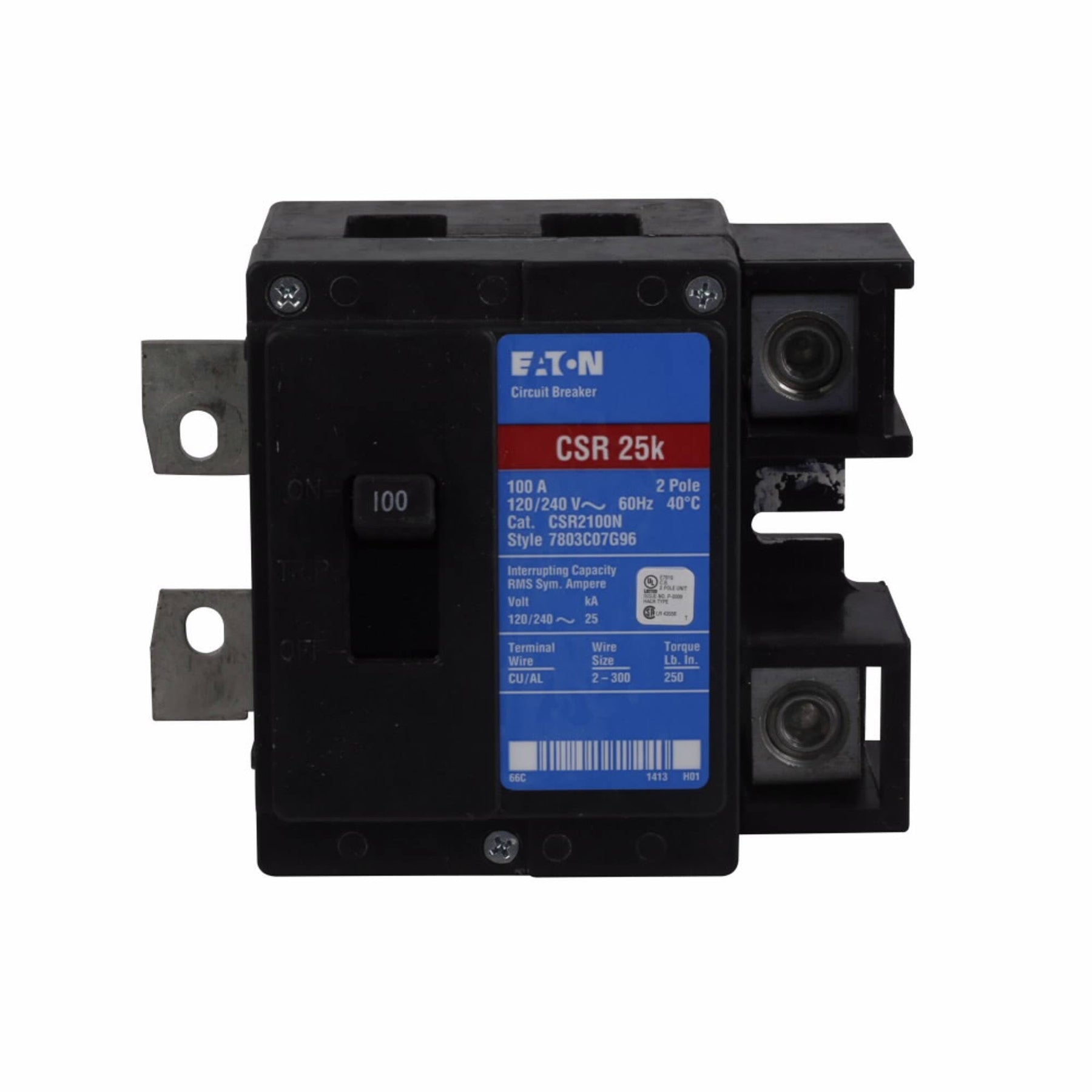 CSR2100N | Eaton 100A 2-Pole 120/240V CSR Series Plug-In Molded Case Circuit Breaker